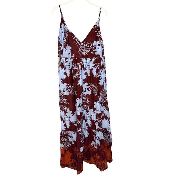 Seafolly Maxi Dress Size Small $149 NEW Wild Tropics Beach Brown Floral - Picture 1 of 8